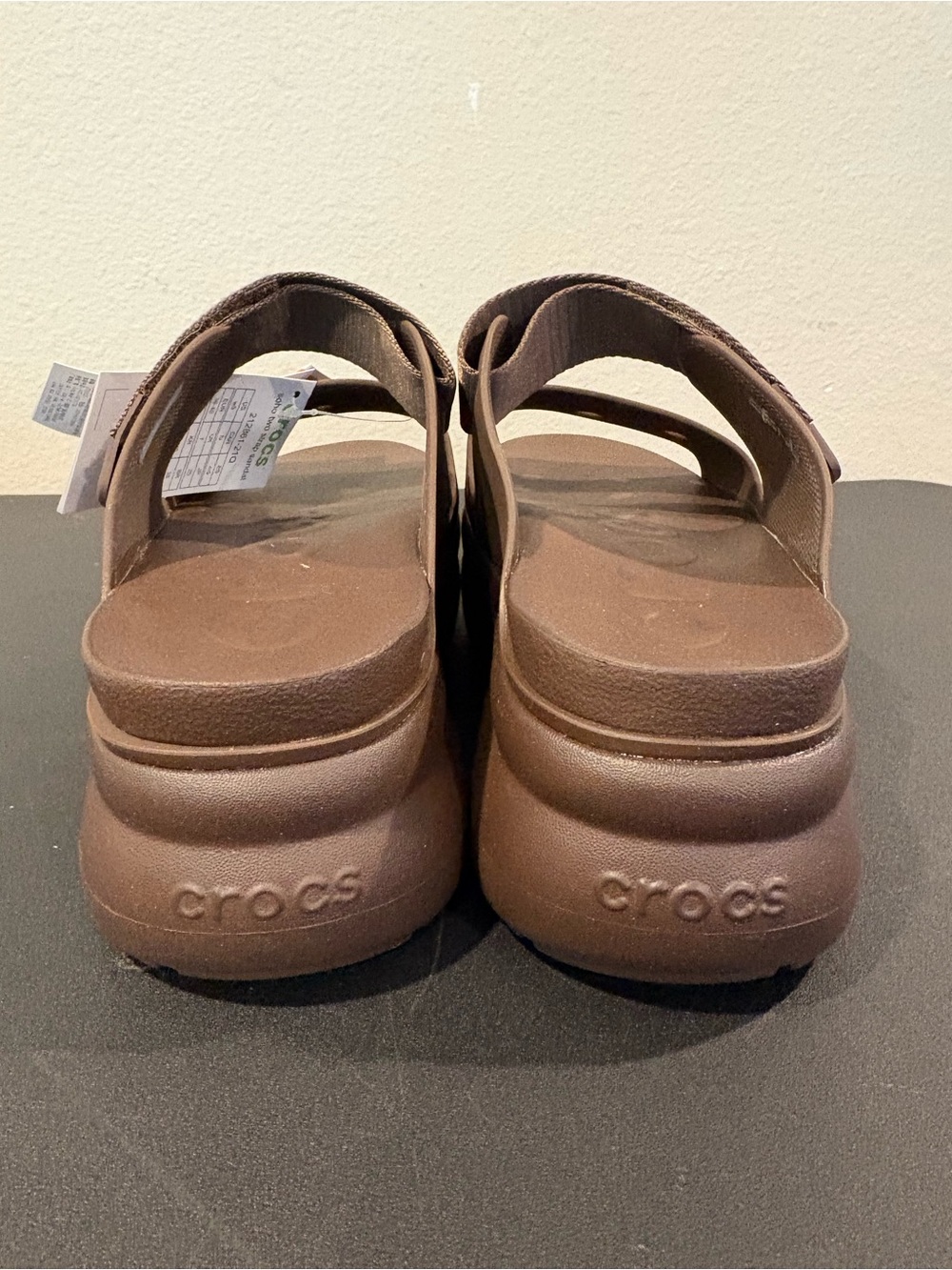 Crocs Women's Soho Two-Strap Sandals, Platform Sandals, Brown, Medium Width Sz 9 - Picture 3 of 10